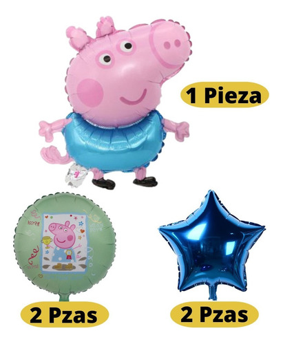 Kit 5 Globos George Peppa Pig