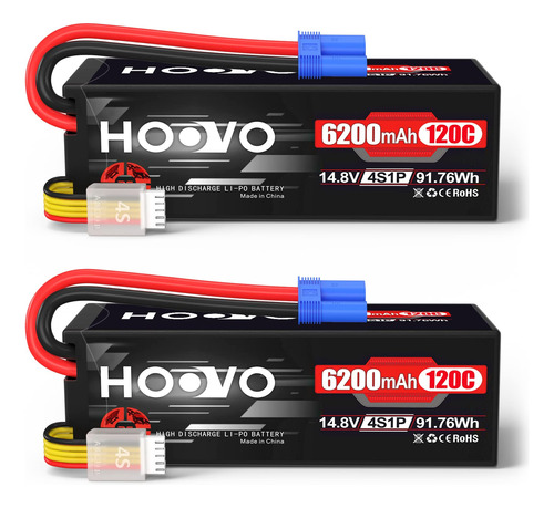 Hoovo 4s Lipo Battery 14.8v Mah 120c Rc Battery Ec5 Plug Es.
