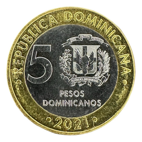 Dominicana - 5 Pesos - Año 2021 - Km #125 - Bimetálica