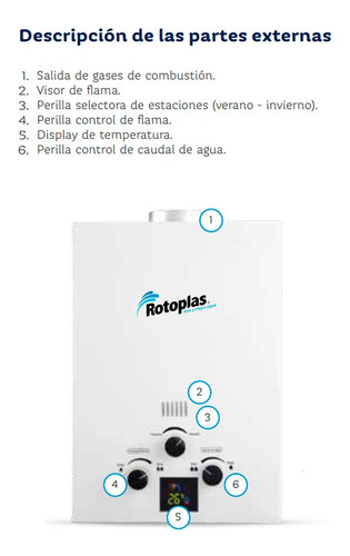 Terma A Gas Rotoplas Flaming Glp 14 L