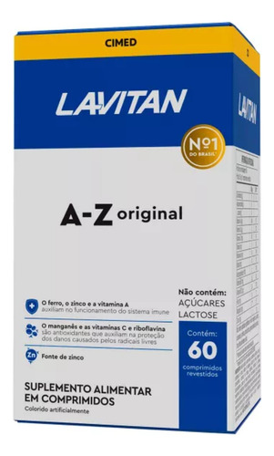 Suplemento Alimentar A-Z Homem 60 Comprimidos 0,085kg Lavitan