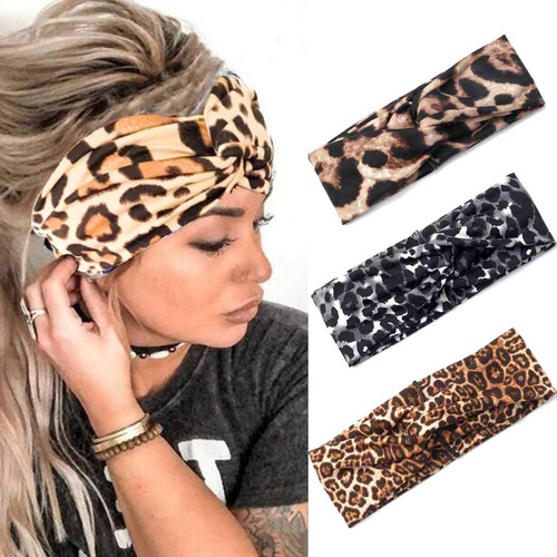 Fashband Diademas Bohemias Cruzadas Con Estampado De Leopard