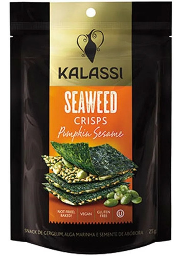 Imagem 1 de 1 de Snack Kalassi Seaweed Crisps Pumpkin Sesame 25g