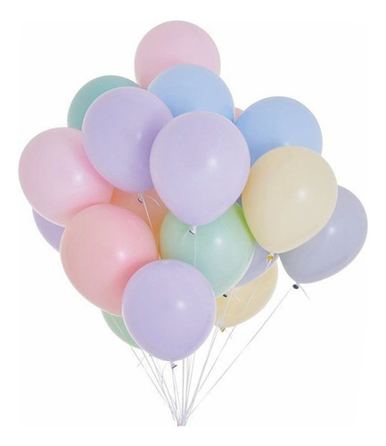 50 Unidades - Balões Bexiga Candy Colors/tons Pastel - N° 9