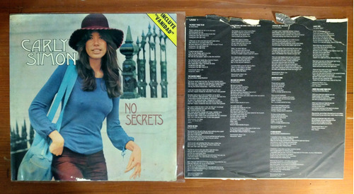 Carly Simon No Secrets 1973 Disco Lp Vinilo