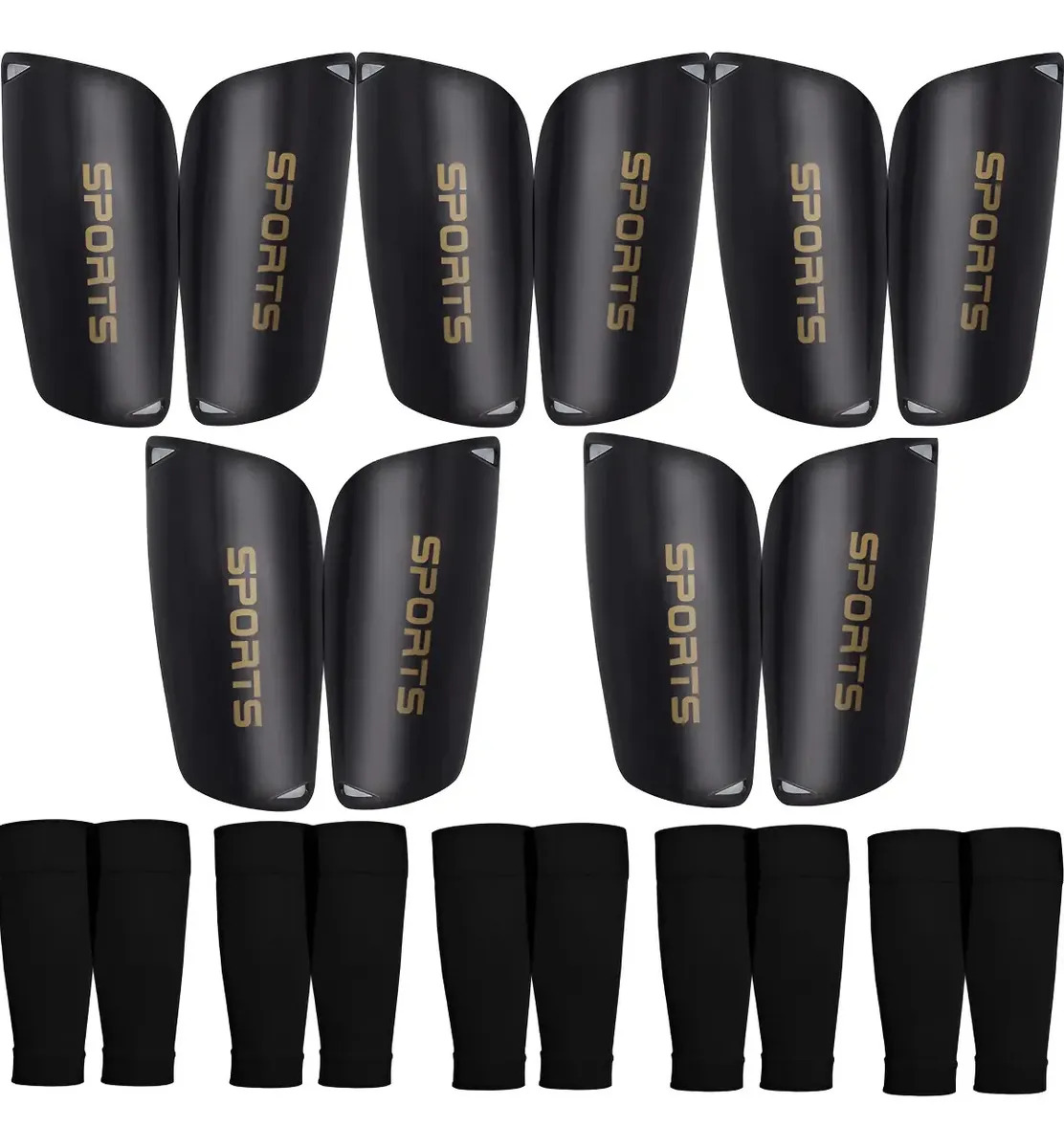10pc Espinilleras Con Porta Espinilleras Pare Niños Y Adulto Color Negro Talla G