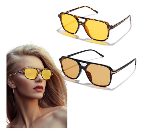 2pcs Gafas De Sol Vintage Lentes Sol Hombre De Sol Mujer