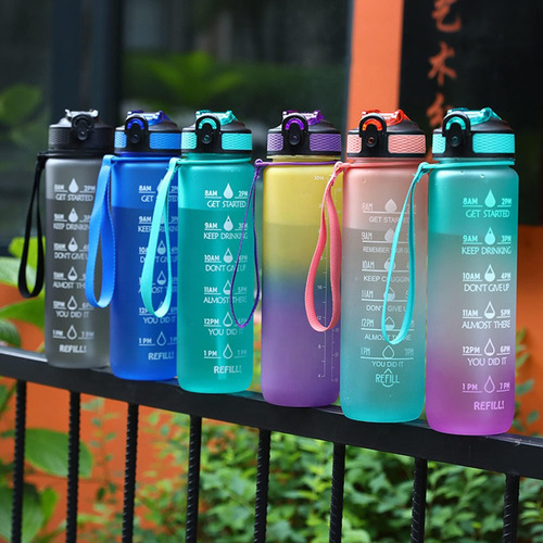 Botella De Agua Potable Sin Bpa A Prueba De Fugas De 32 Oz C