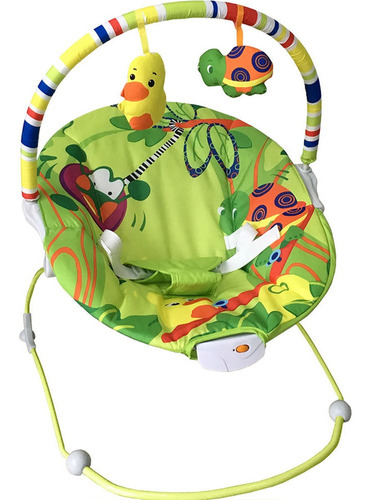 Cadeira de balanço para bebê Baby Style Repouseira Poli verde amarelo/verde