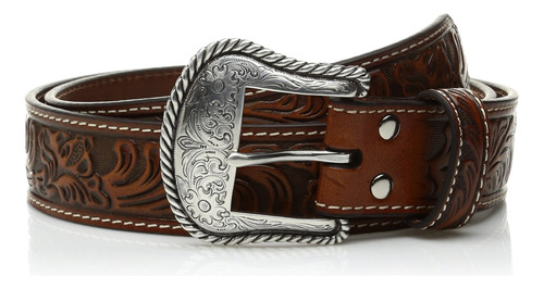 Nocona Belt Co. Floral Embose Western Bucle Para Hombre, Bro