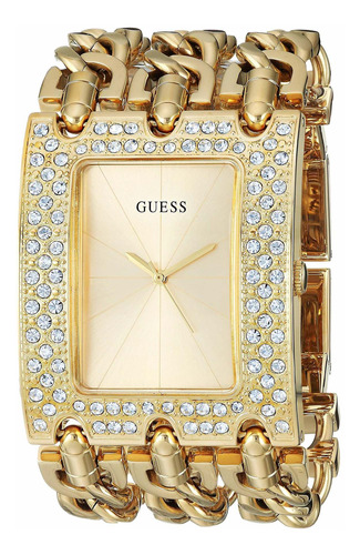 Guess Us - Reloj Analógico De Cadena Dorada Para Mujer, To.