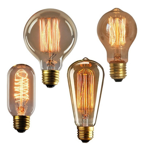 Imagem 1 de 8 de 2x Lâmpada Vintage Retrô - T. Edison - Filamento De Carbono