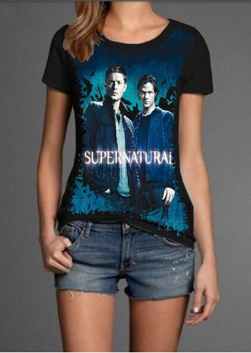 Camiseta Blusa Fem. 5%off Série Supernatural Customizada