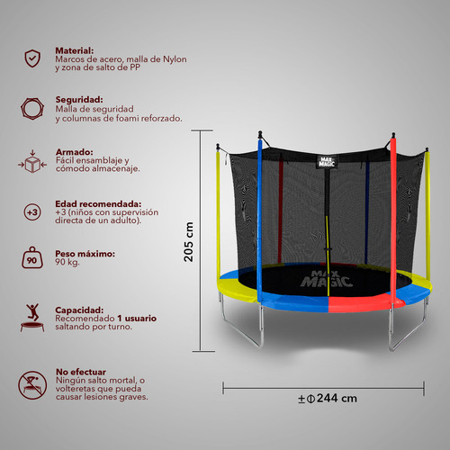 Cama Elástica 244 Cm (8 Ft)