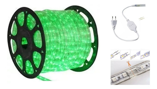 10 Metros Mangueira Led Alto Brilho Decoração Sanca Gesso Luz Verde Tensão De Operação 12v 220v