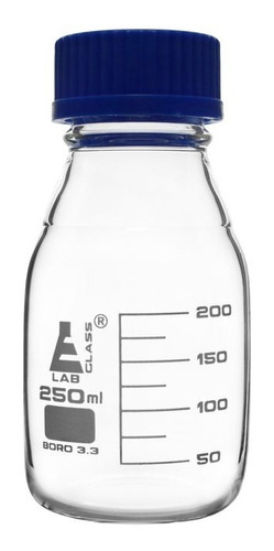 Frasco Laboratorio 250ml Graduado C/ Tapa Para Medios Eisco