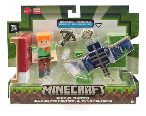 Mattel Minecraft Vanilla Figura De Acción Paquete Alex Vs. P