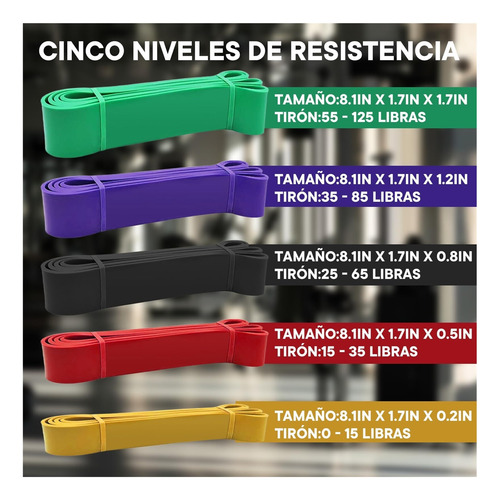 5pcs Banda Elástica Deportiva For Ejercicio En Casa O