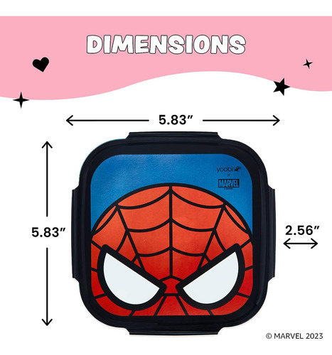 Caja Bento Yoobi Diseno Spiderman 3 Compartimentos Con Hi...