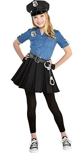 Disfraz Talla Medium Para Niña De Policía Halloween