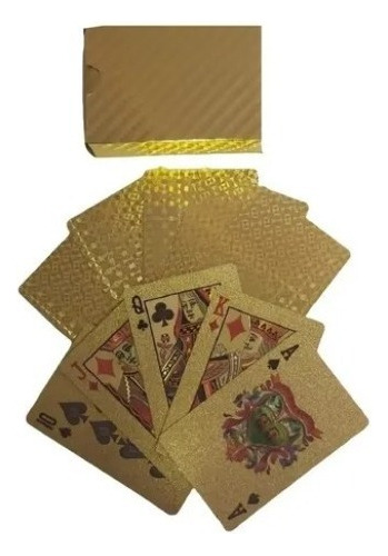 Baraja Carta Poker Dorado 1 Mazo Blackjack Lujo Plastificado