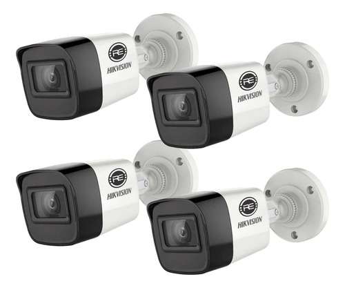 Pack De 4 Camaras Hikvision Bullet Multinorma Exterior Cctv