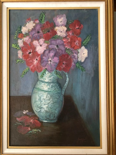 Juan Carlos Faggioli - Importante Oleo Original - Flores (Usado)