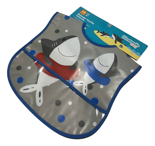 Babador Infantil Impermeável Com Velcro Tubarão Girotondo