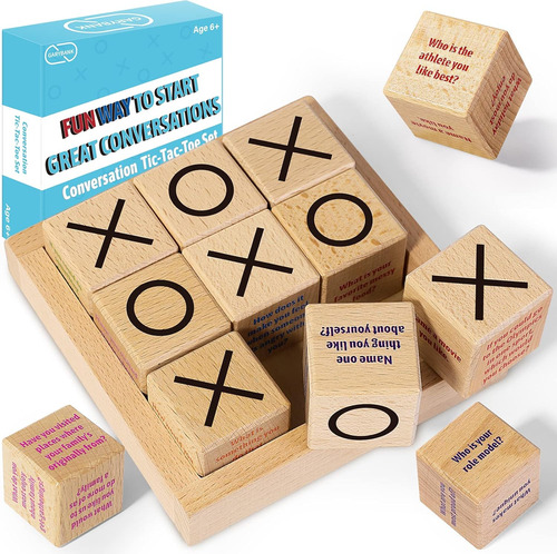 Garybank Cubos De Conversación Con Juego De Tic Tac Toe, Gra