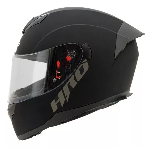 Casco Moto Hro 511 Certificado Dot Hombre Mujer Color Negro Diseño Solid  Tamaño del casco XL