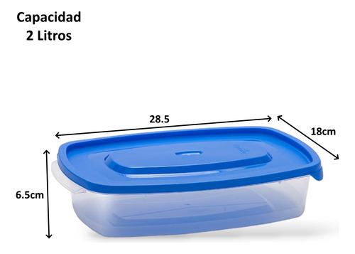 Contenedores Plastico Hermeticos Recipiente Alimentos 2 Pzas