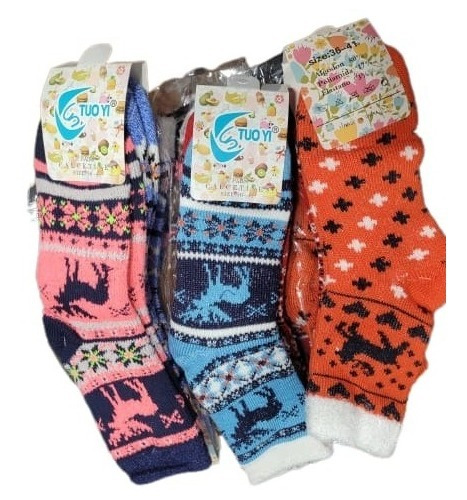 Pack 12 Calcetas Gruesas De Mujer Talla 36-41