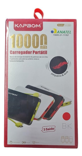 Carregador Portátil  Power Bank 10.000mah
