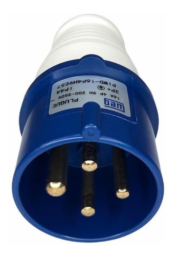 Plug Industrial 3p+t 16a 9horas 200-250v Azul Standard Weg