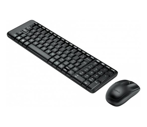 Kit Teclado E Mouse Logitech Mk220 Wireless Preto Preto