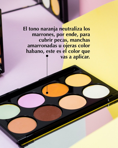 Imagen 7 de 9 de Paleta De Correctores Cremosos X8 Tonos Con Espejo Xúlu Z483