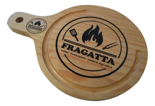 Plato Tabla Madera Hamburguesas  25x34cm Jgo 10 Pzas