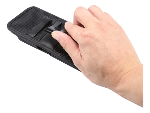 Funda Negra De Cuero Tipo Riñonera Para Hombre
