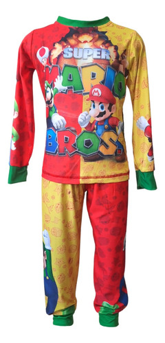 Pijama Infantil Niño Super Mario Bros Luigi Bowser