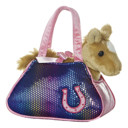 Aurora Fancy Pals Portador Mascotas Betsey Horse Blin 17cm Color Caballo Cafe/bolsa Morada Diseño Caballo