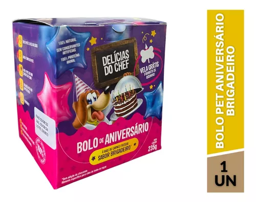 Bolo de Aniversário Petitos Delicias do Chef para Cães Sabor