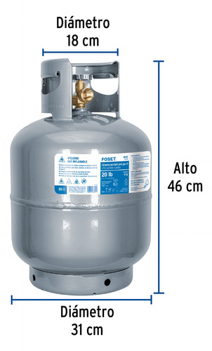 Cilindro Portátil Para Gas Lp 9kg 48107 Foset