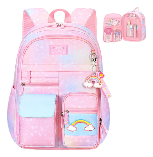 Mochila Escolar Viaje Juvenil Bolso Kawaii Apertura 180 Gran