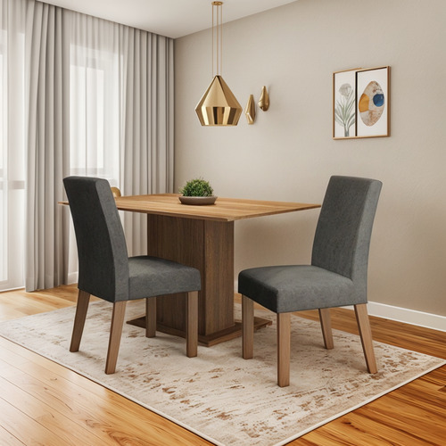 Juego De Comedor Con Mesa Y 2 Sillas Madesa Manu Mp