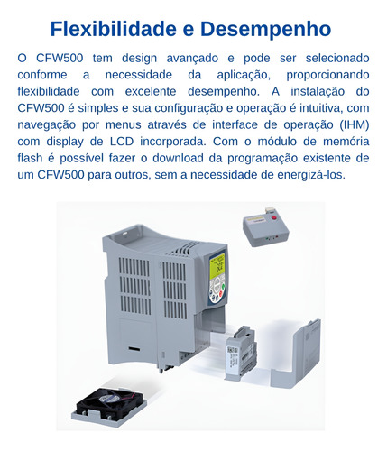 Inversor De Frequência Weg Cfw500 5cv Trifásico 16a
