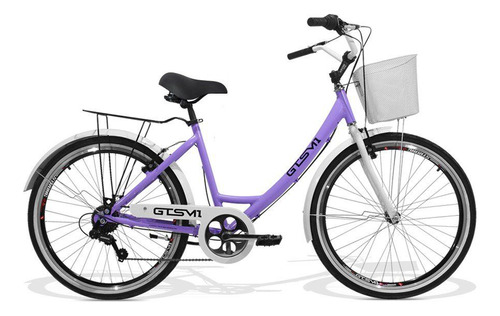 Bicicleta Feminina Gts Aro 26 Câmbio Gts 7v Ks Retrô Cl Cor Lilás Tamanho Do Quadro Único