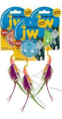 Imagem 2 de 2 de Brinquedo De Gato Bola Com Pena Catinip Lattice Ball Laranja