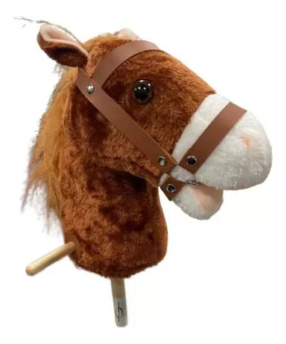 Caballito De Palo Musical Con Ruedas Peluche Marron