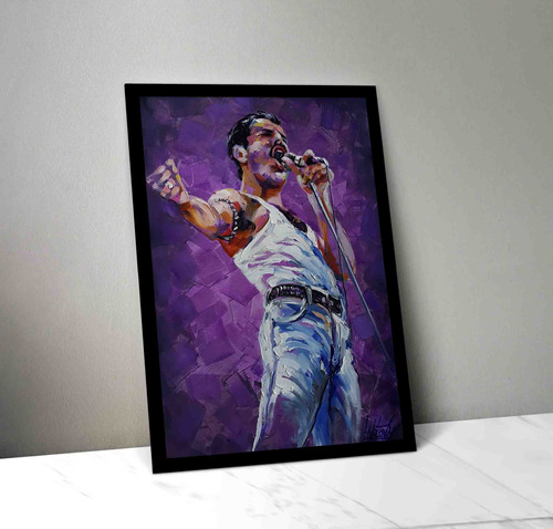 Cuadro Freddie Mercury 01 Madera & Vidrio (35x47)