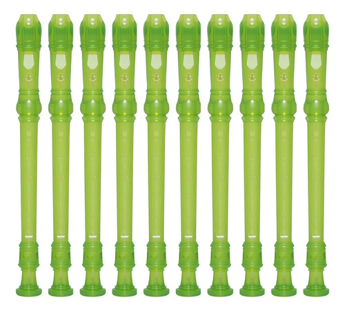 Kit 10 Flautas Doce Soprano Barroca Em C Yrs20b Verde Yamaha